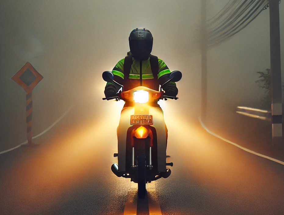 濃霧時のバイク運転:スーパーカブ、クロスカブ、ハンターカブでの安全走行ガイド