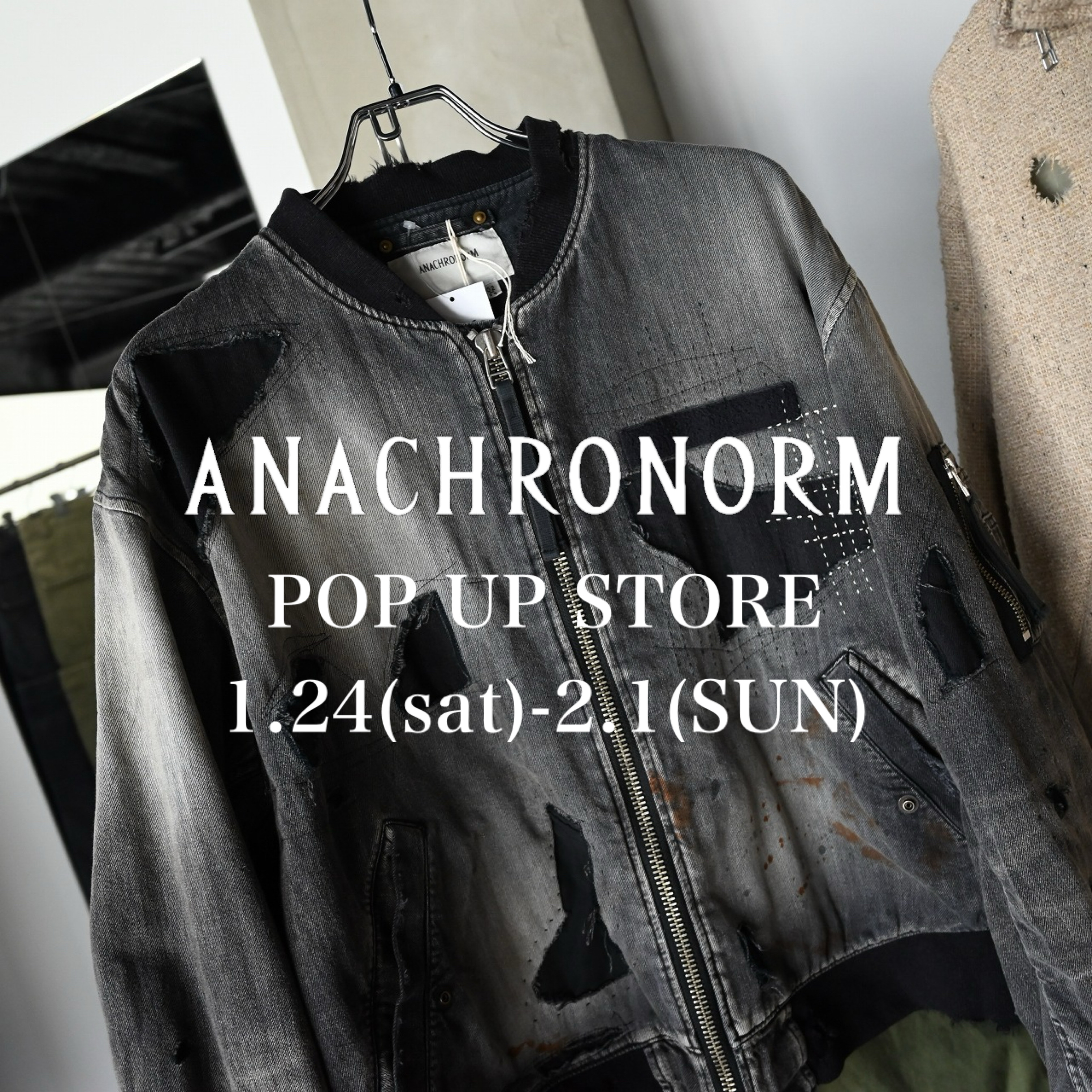 ANACHRONORM(アナクロノーム)POP UP 店内、コーディネート紹介