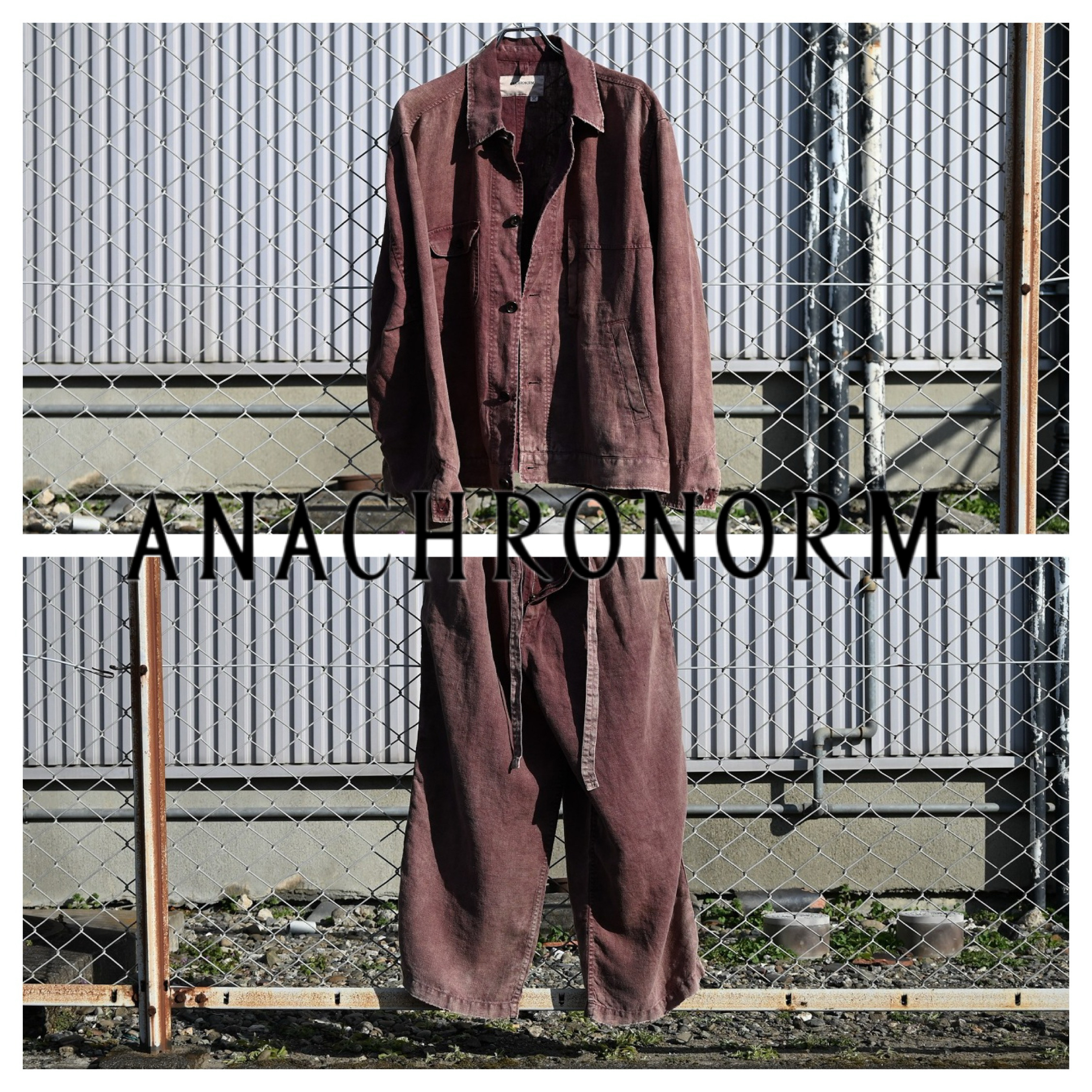 26SS新規ブランド、ANACHRONORM(アナクロノーム) フレンチリネンに硫化染めセットアップ