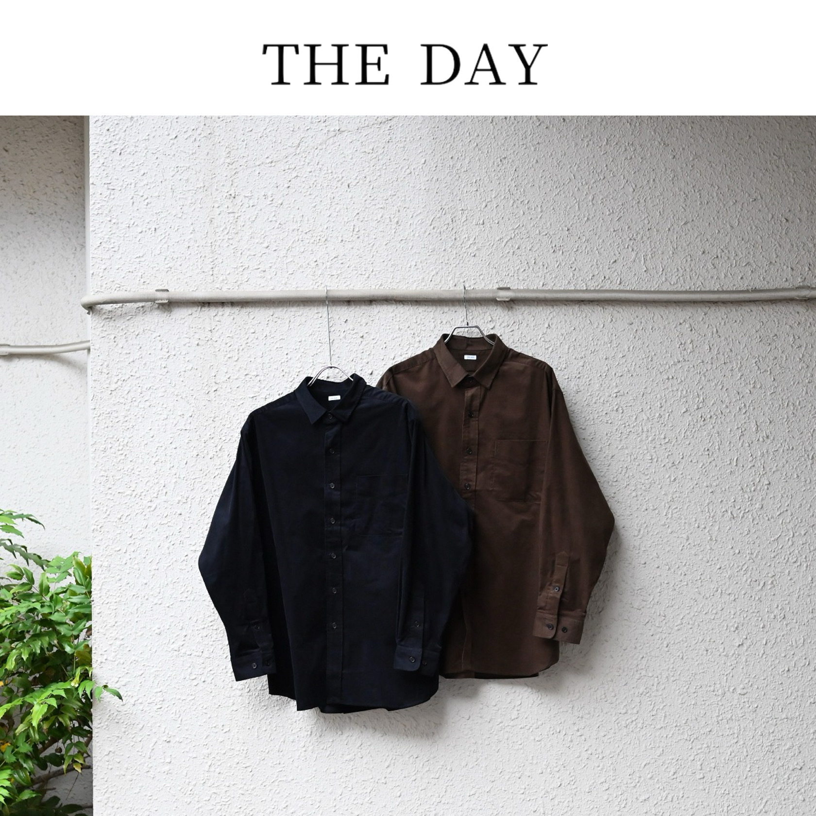 THEDAY(ザデイ)26AW　ありそうでなかった、上品な細畝コーデュロイシャツ