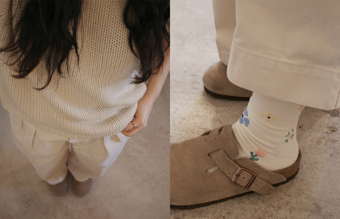 styling｜Jardin de fleurs socks_ivory