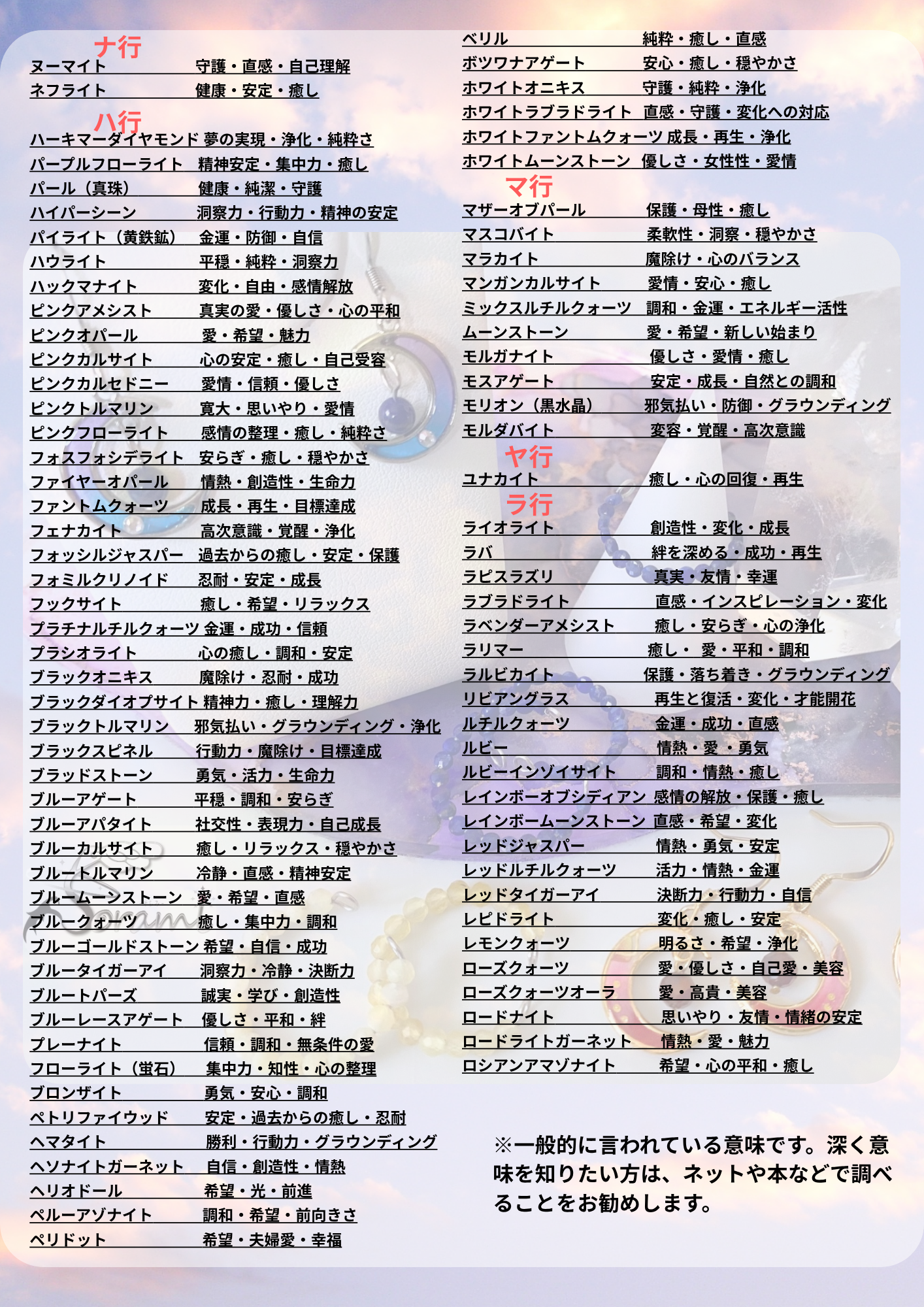 石言葉一覧 Part2