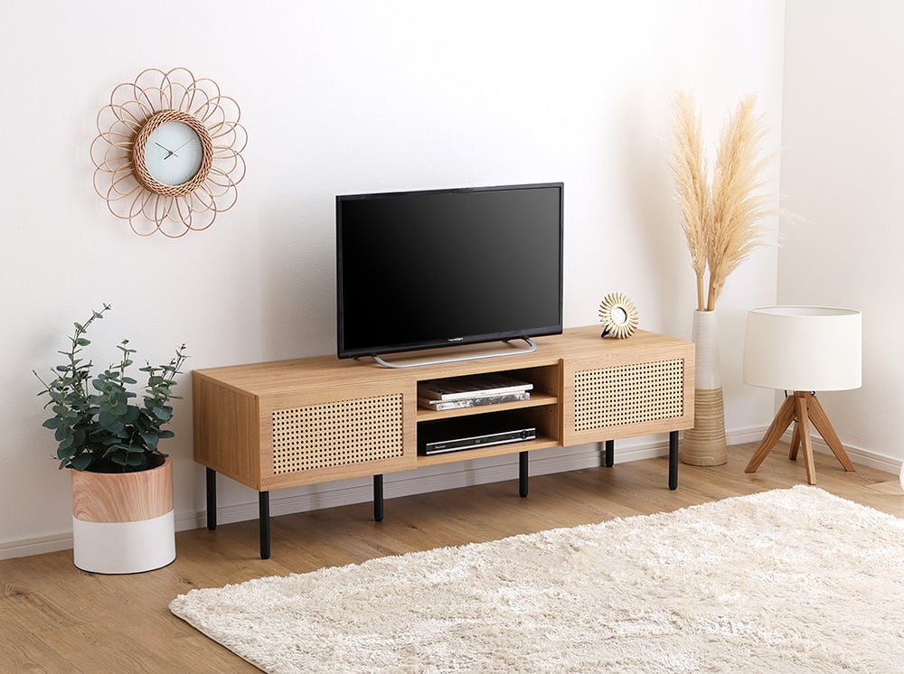 ナチュラルでスタイリッシュな『ラタン調テレビ台 140cm幅』で理想のリビング空間を実現!