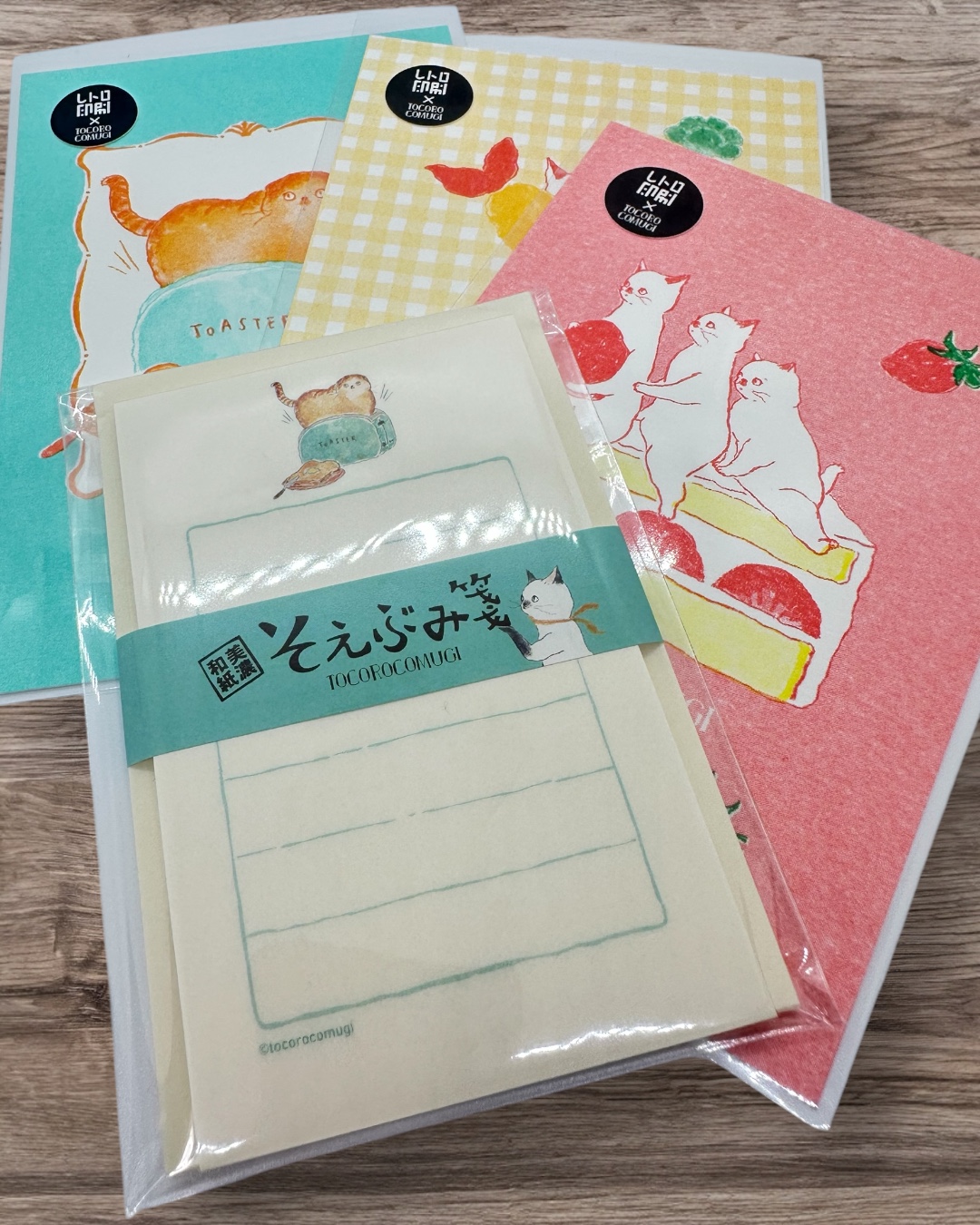 古川紙工のトコロコムギさんデザインのポストカード、そえぶみ便、入荷しました✨