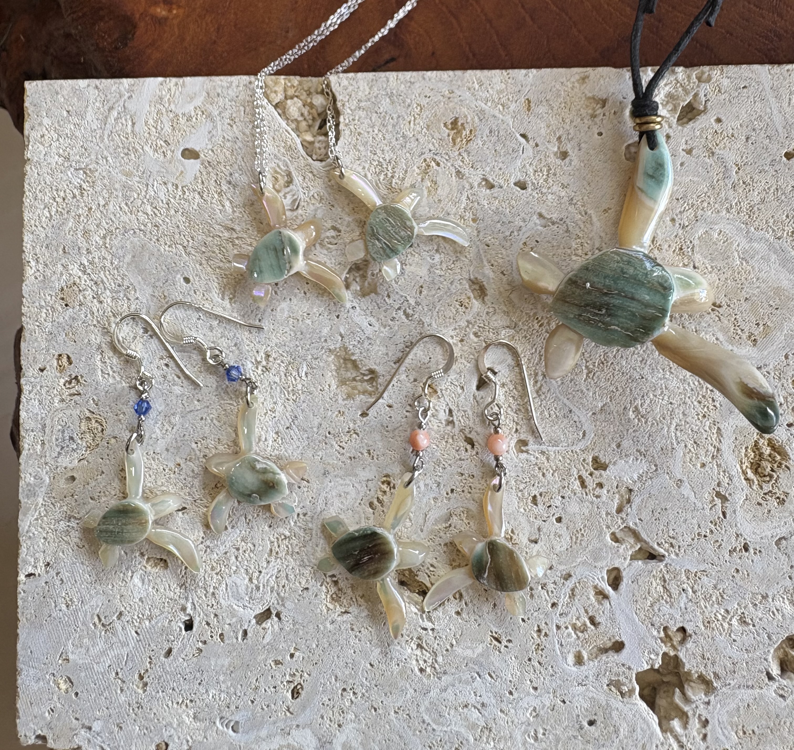 夜光貝で海ガメを!