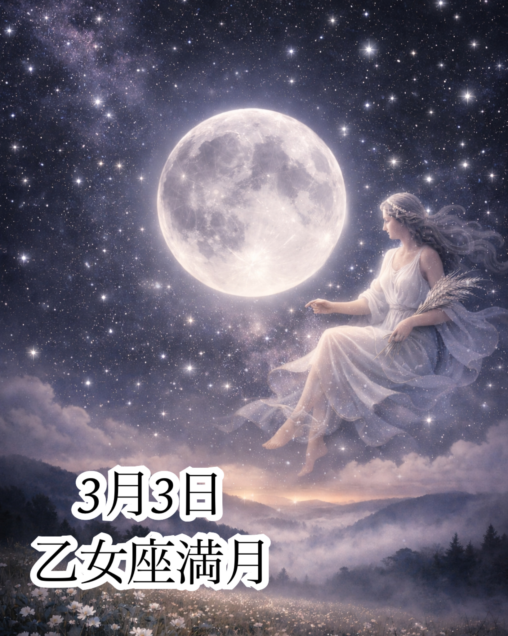 3月3日は乙女座満月🌕✨月光浴をお忘れなく