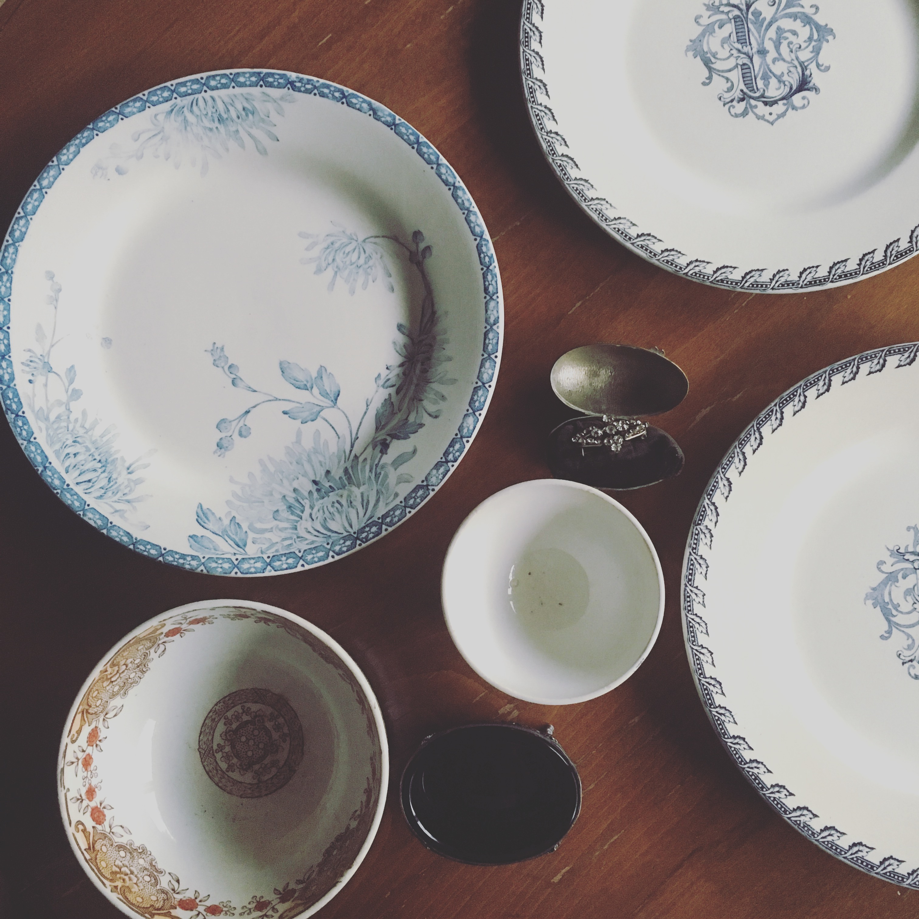 café au lait bowl  と plate