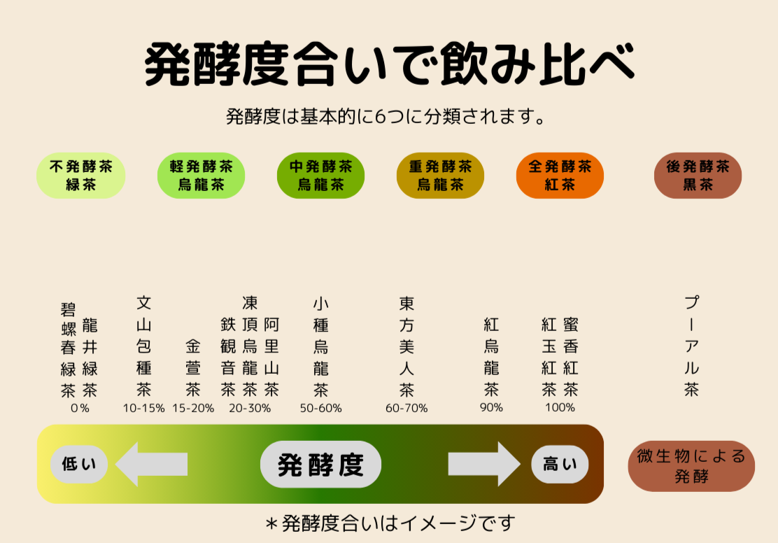 台湾茶を詳しく知る＃1【台湾茶　発酵度合い飲み比べ】