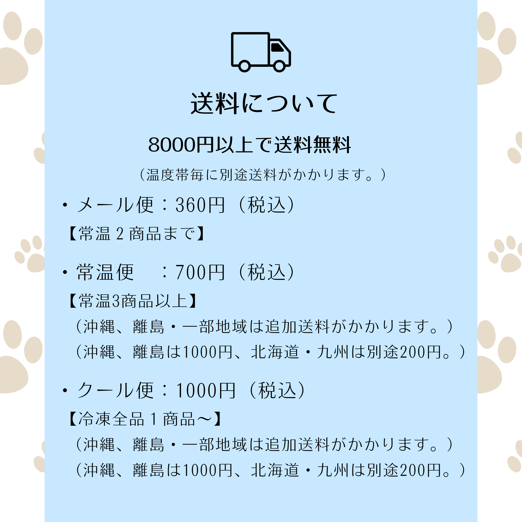 送料について