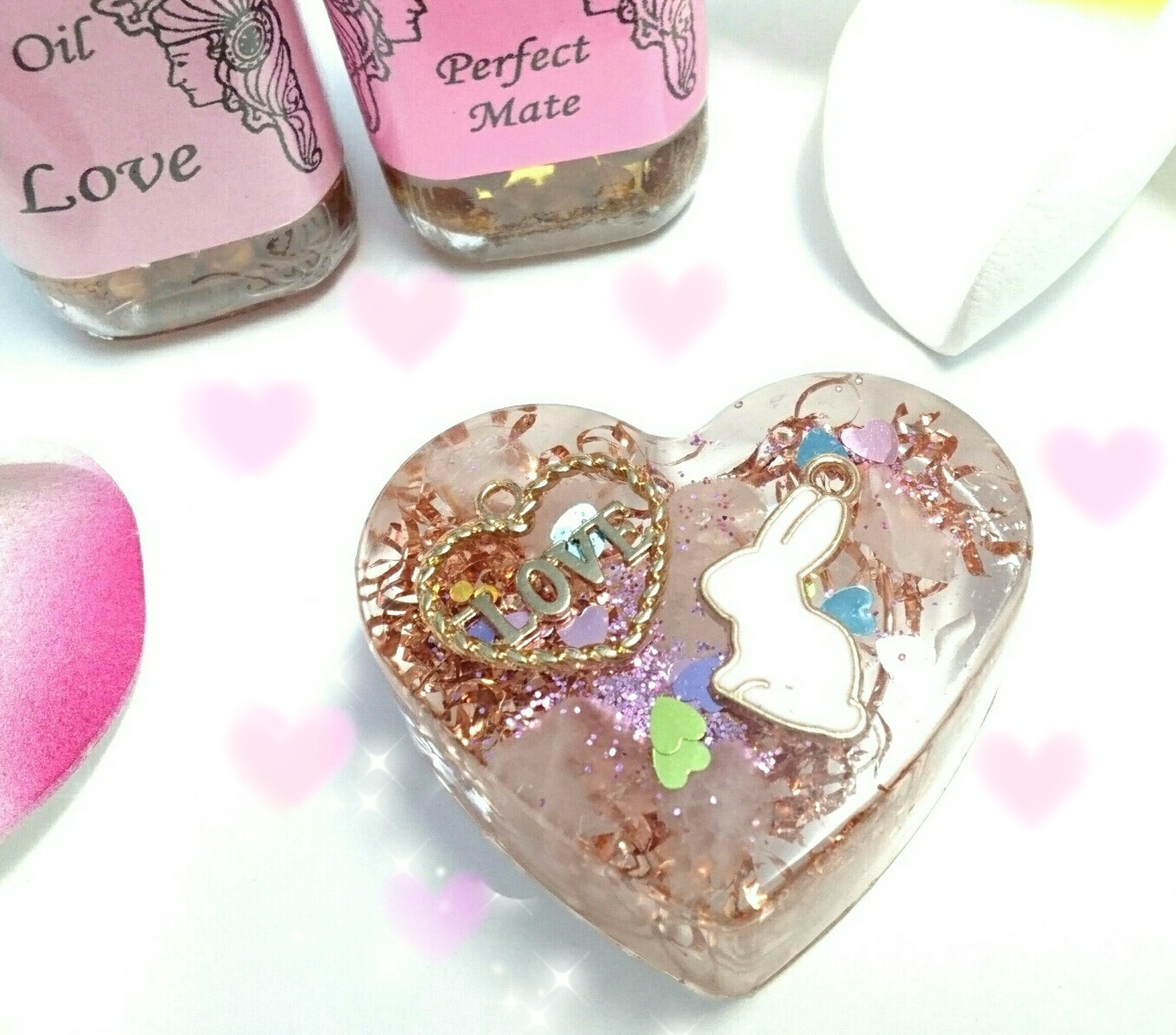 愛と美♥️優しさ＊恋愛運アップ♥️ももいろうさぎオルゴナイト♥️