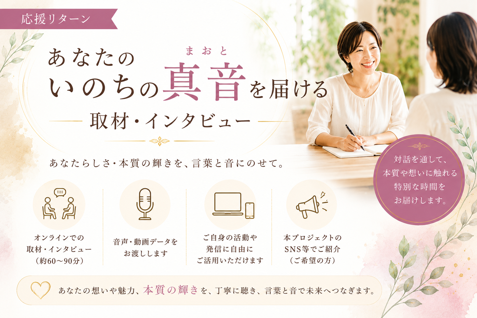 リターン:「あなたのいのちの真音をとどけるインタビュー」