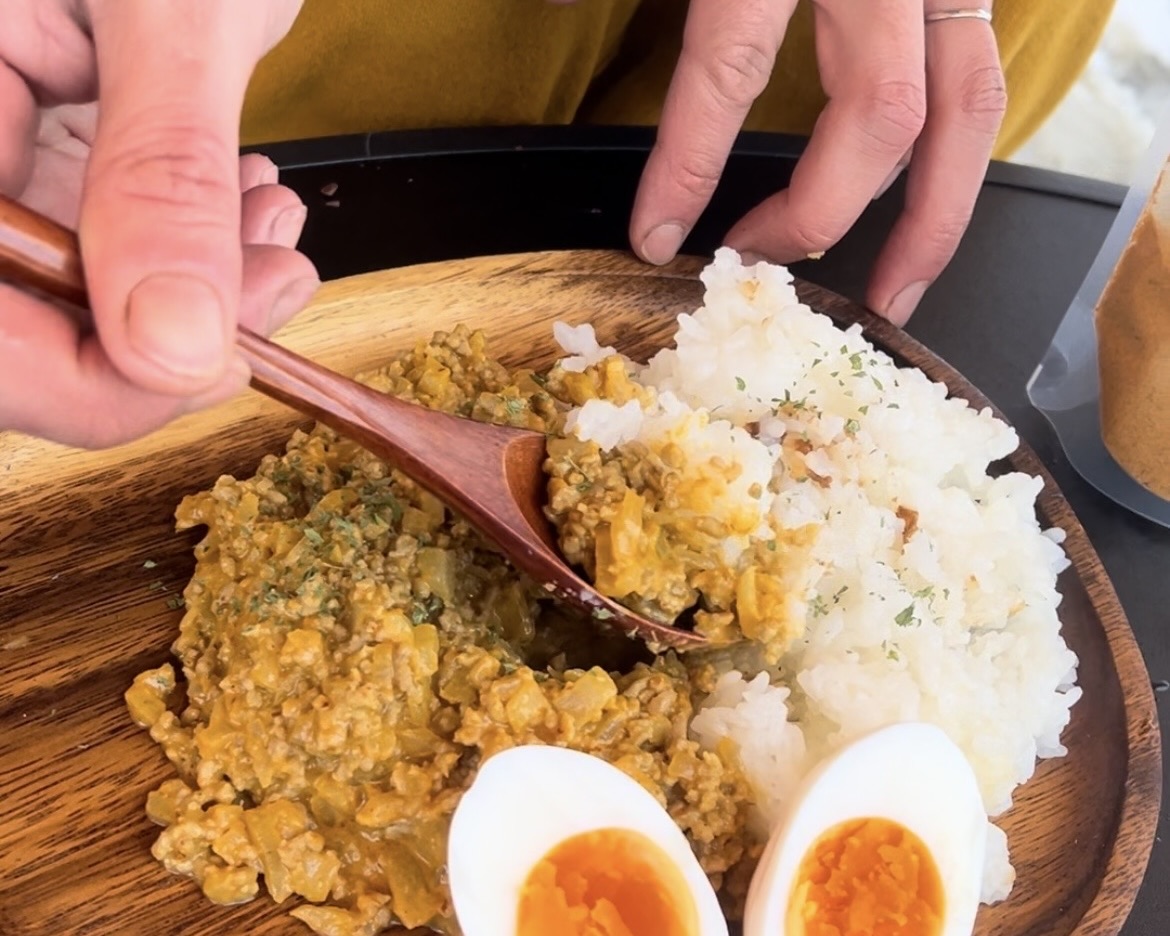 お客様調理例追加！あつぎ飯山キャンプ場さんの『まろやかキーマカレー』