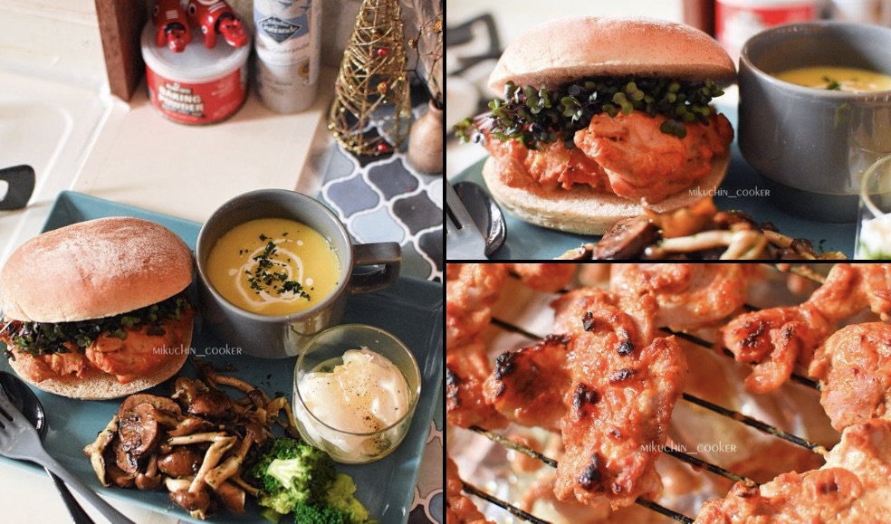 お客様調理例追加！みくちんさんの『タンドリーチキンコッペプレート』