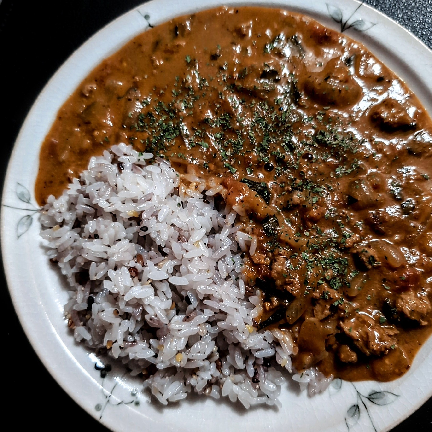 お客様調理例を追加！りんごの料理メモさんの『餃子の餡を炒めて作ったカレー』