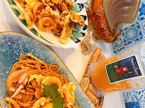 お客様調理例追加！Kana Yoshimuneさんの『釣ったイカの天ぷらカレー味とカレーパスタ』