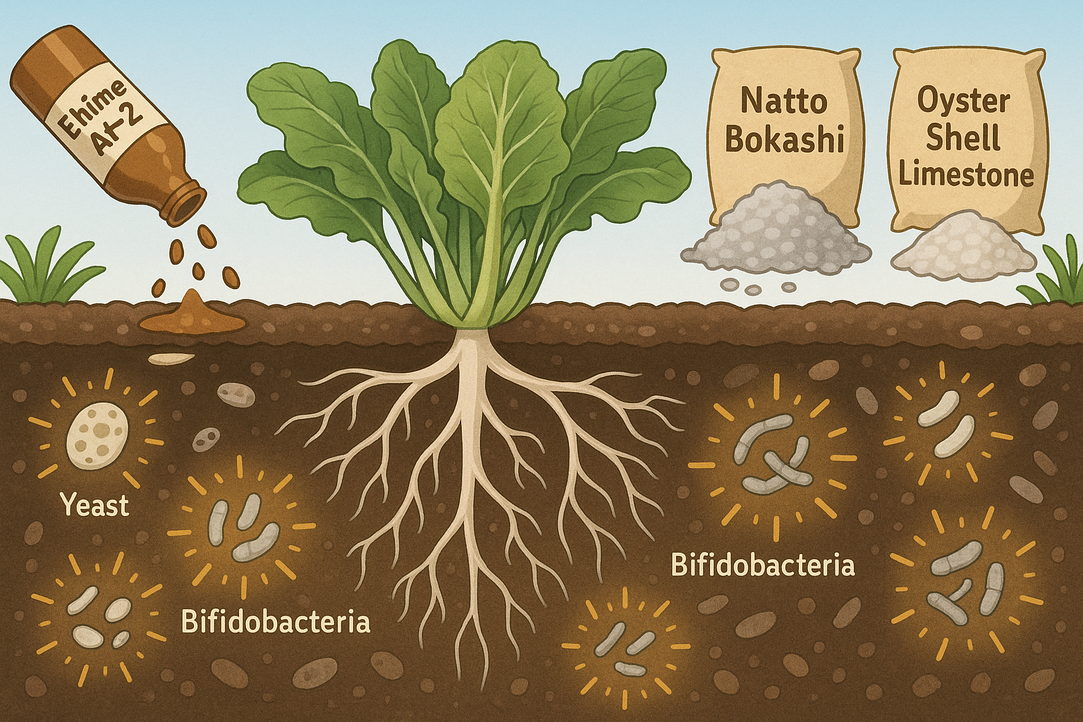 僕の畑で使う「えひめAI-2」と「納豆菌ぼかし」の土壌への影響について