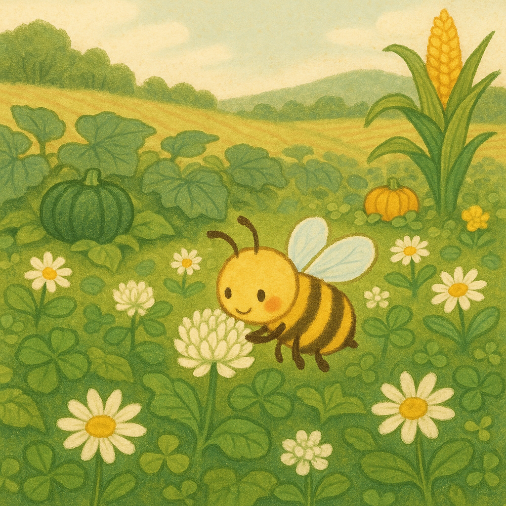 🍀ミツバチとクローバーが守る、無農薬かぼちゃ畑のヒミツ