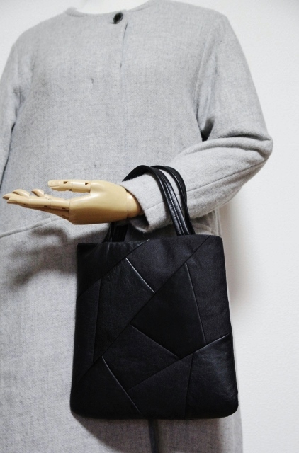 革と帆布のパッチBag