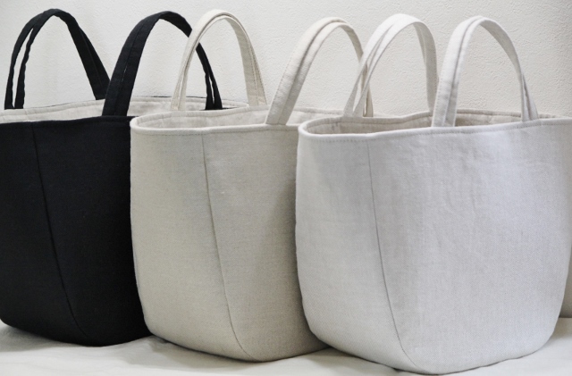 厚手linenのバスケット  L