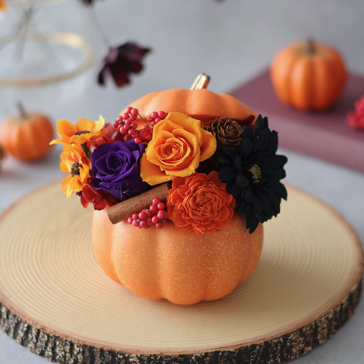 【好評につき！9月まで10％OFF】プリザーブドフラワーハロウィンアレンジ