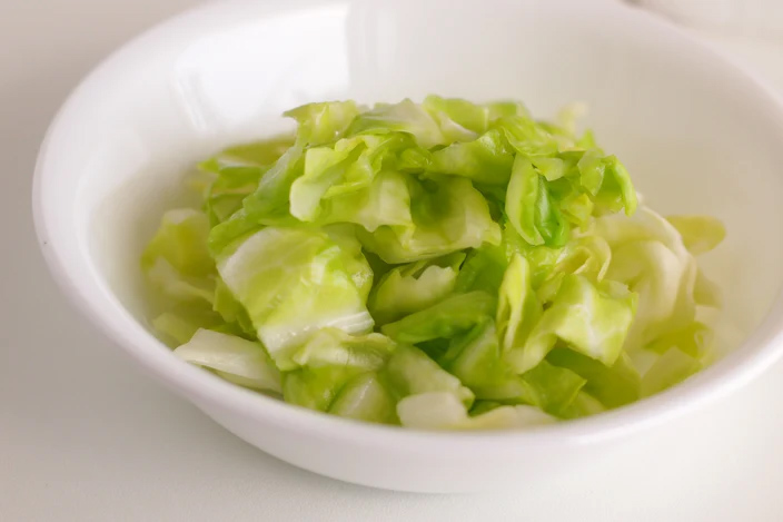 美味しい蒸しキャベツ。 でもキャベツの切り方は？