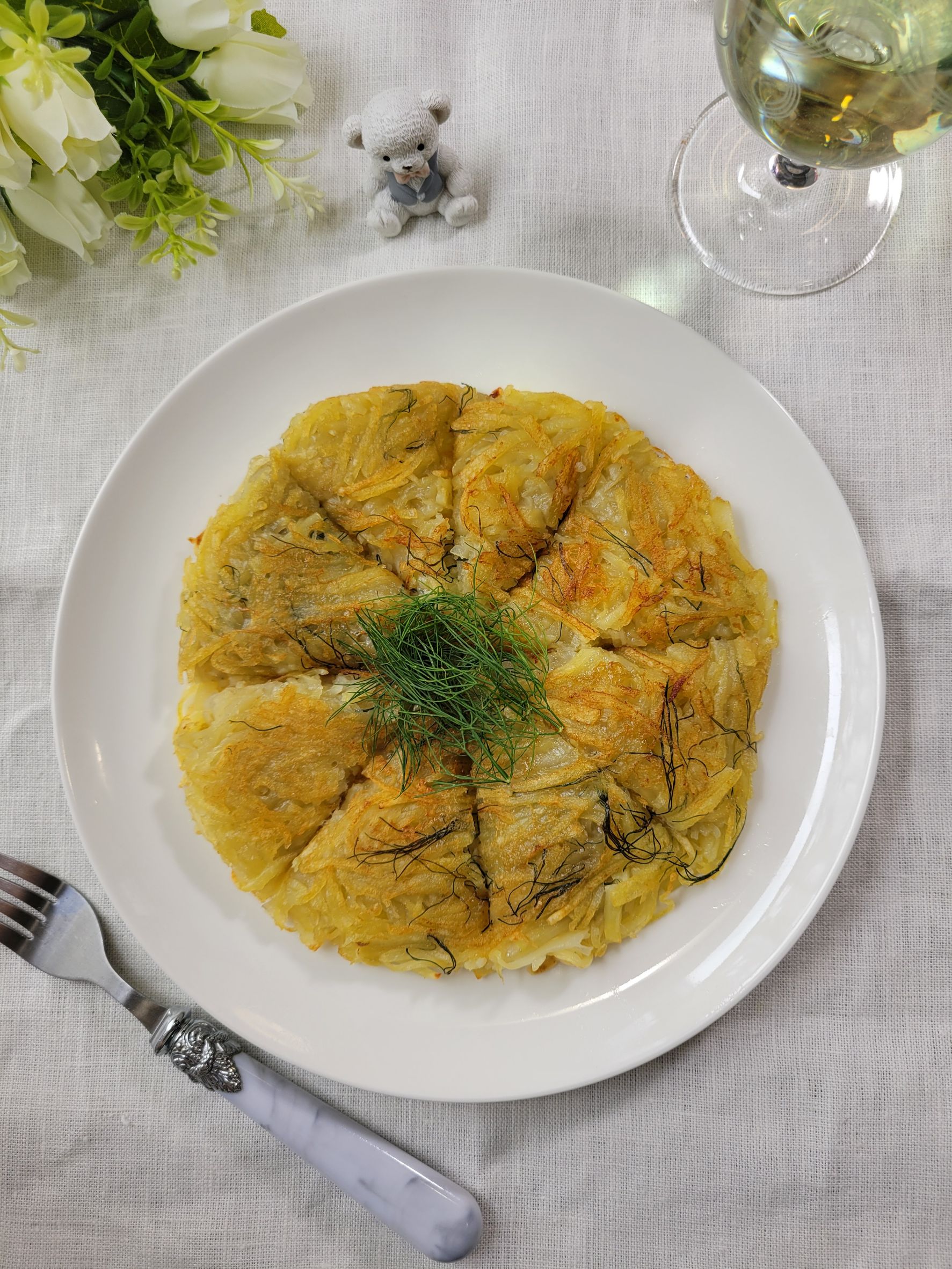 ハーブを使ったじゃがいものガレット