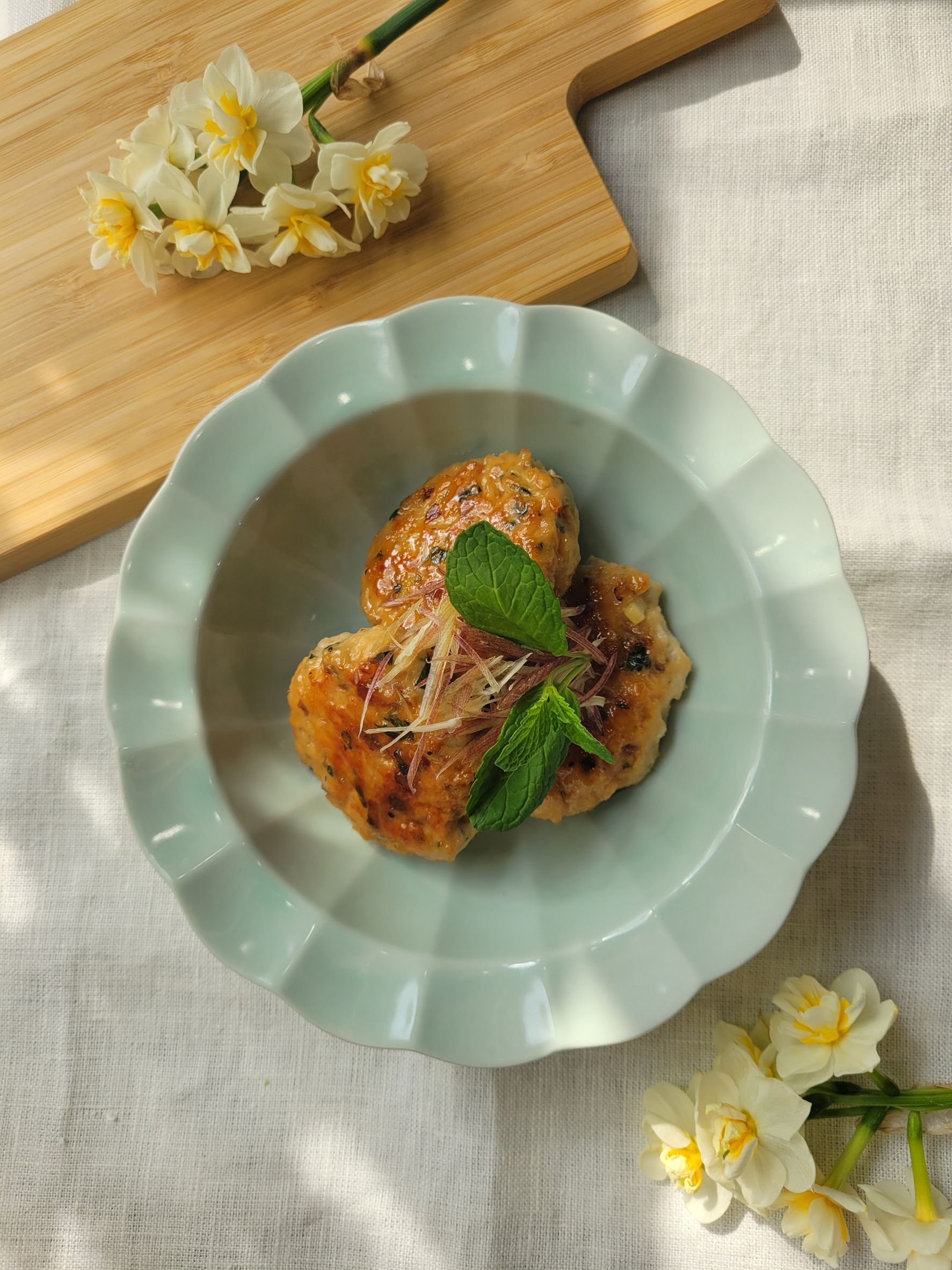 ハーブを代用！ミントとみょうがのつくね🌿