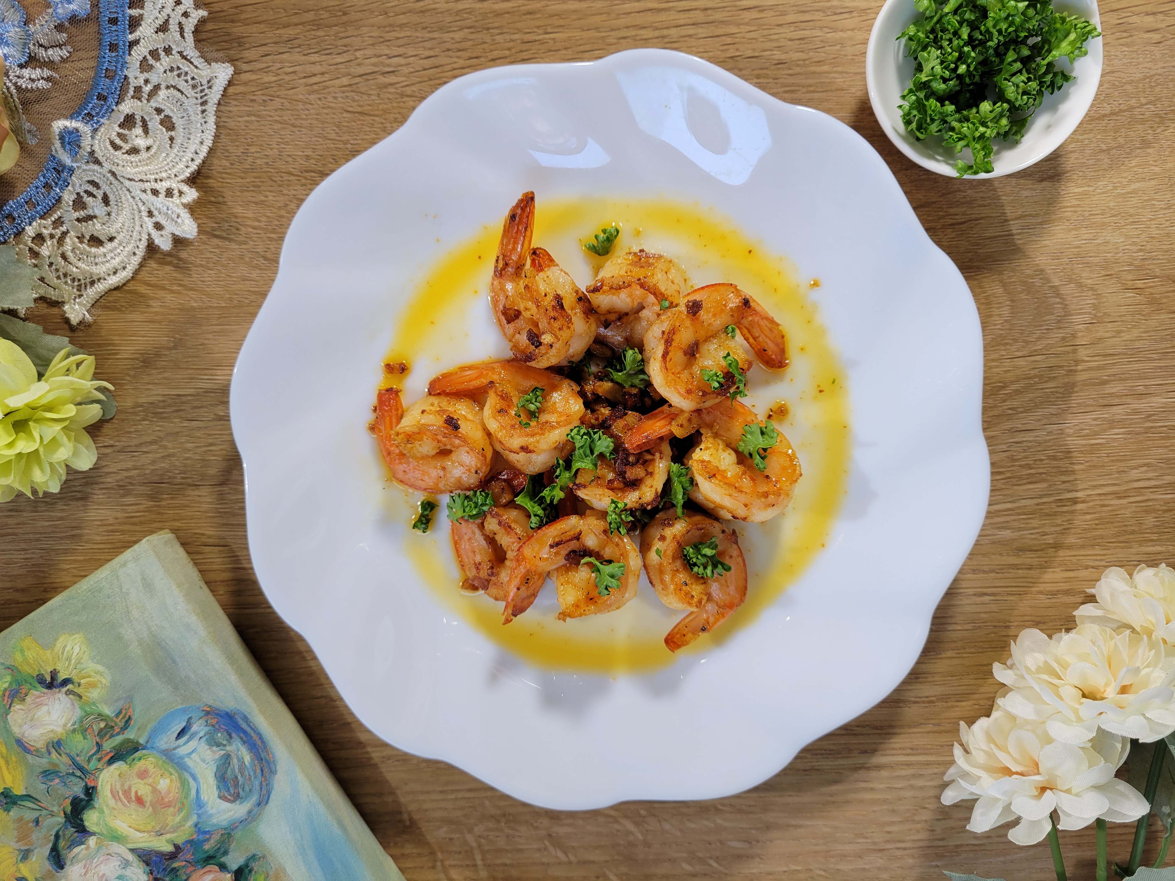 イタリアンパセリのガーリックシュリンプ🦐