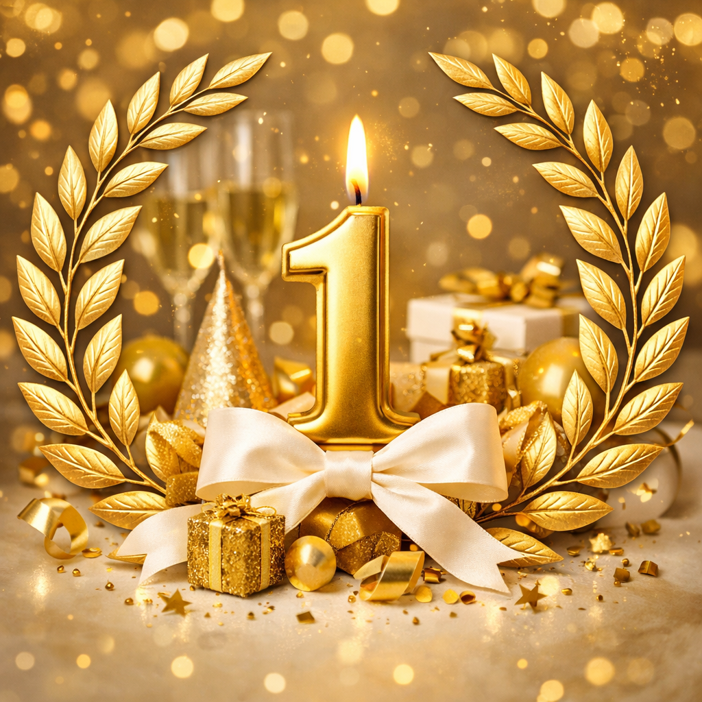 ありがとうございます。今日でブランド一周年でした。