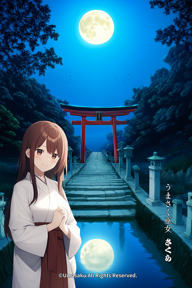 【発売開始】うまさく巫女ステッカー「月夜祈願ver.」🌙 単品&3枚セットも登場!