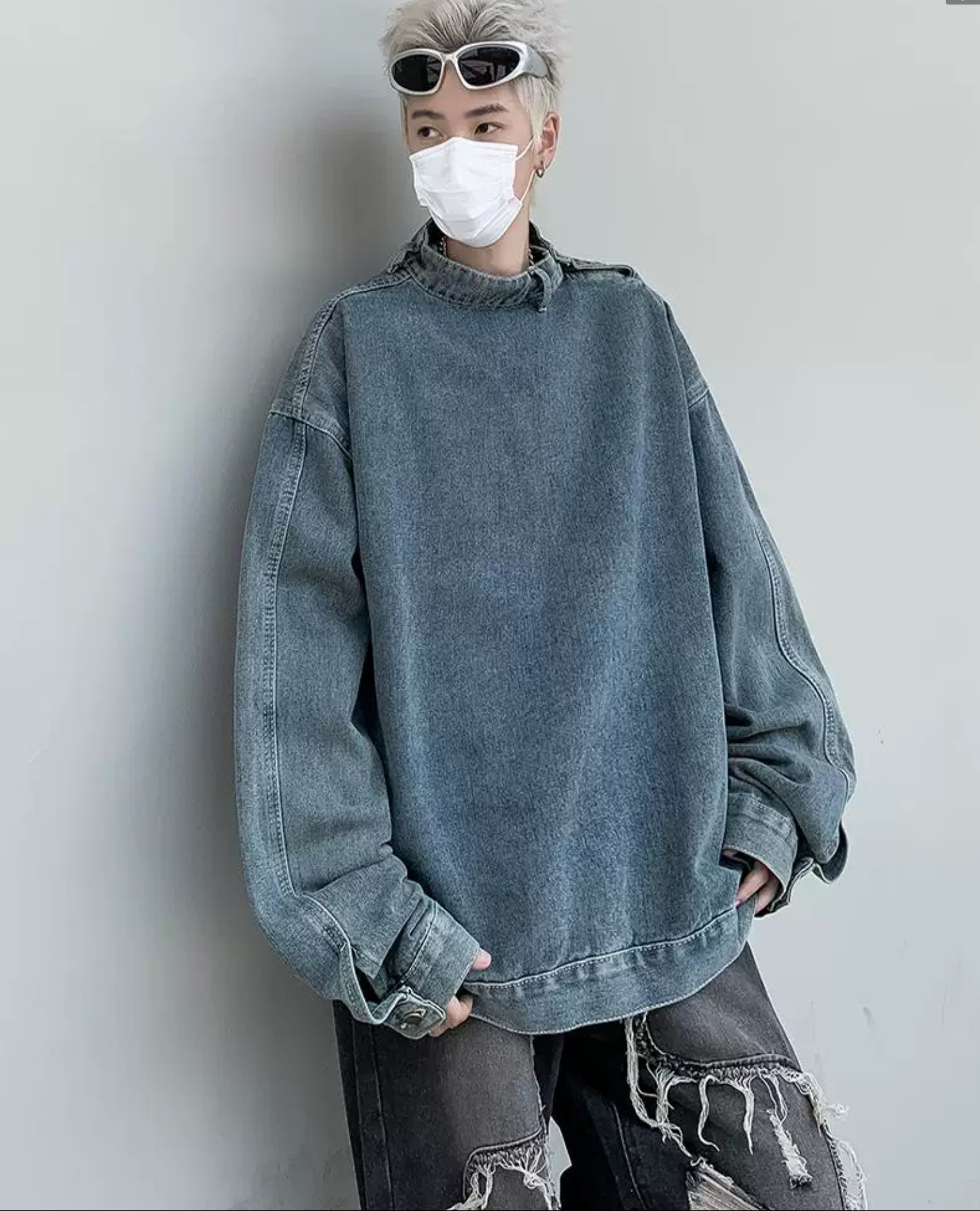 オーバーデニムトップス