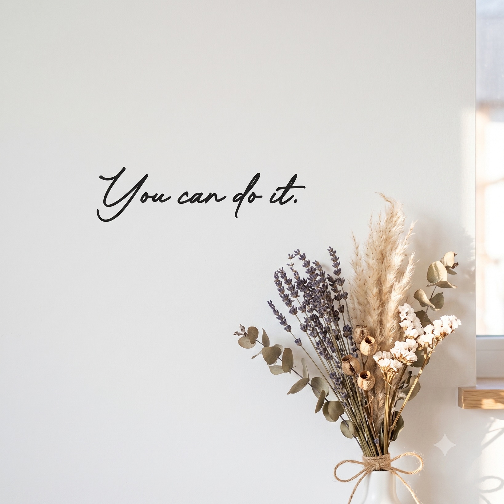 心に寄り添うお守り言葉。You can do it.　ナチュラルフォント風のウォールステッカー