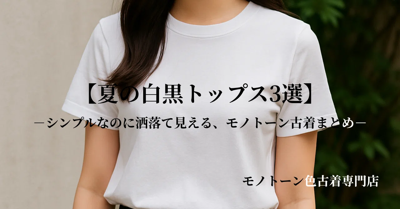 【夏の白黒トップス3選】シンプルなのに洒落て見える、モノトーン古着まとめ