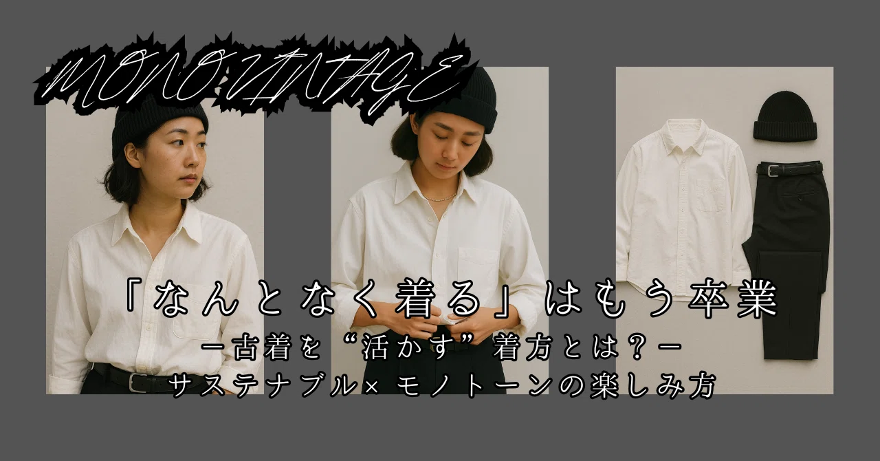 「なんとなく着る」はもう卒業。古着を“活かす”着方とは?|サステナブル×モノトーンの楽しみ方