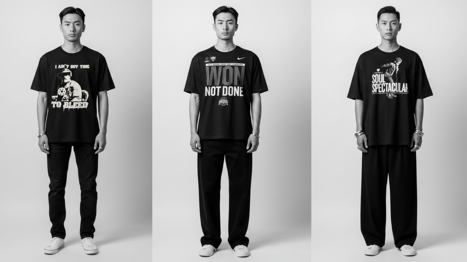 【コーデ紹介】黒Tシャツのサイズ別コーデ|M・L・XLで変わる夏の古着スタイル