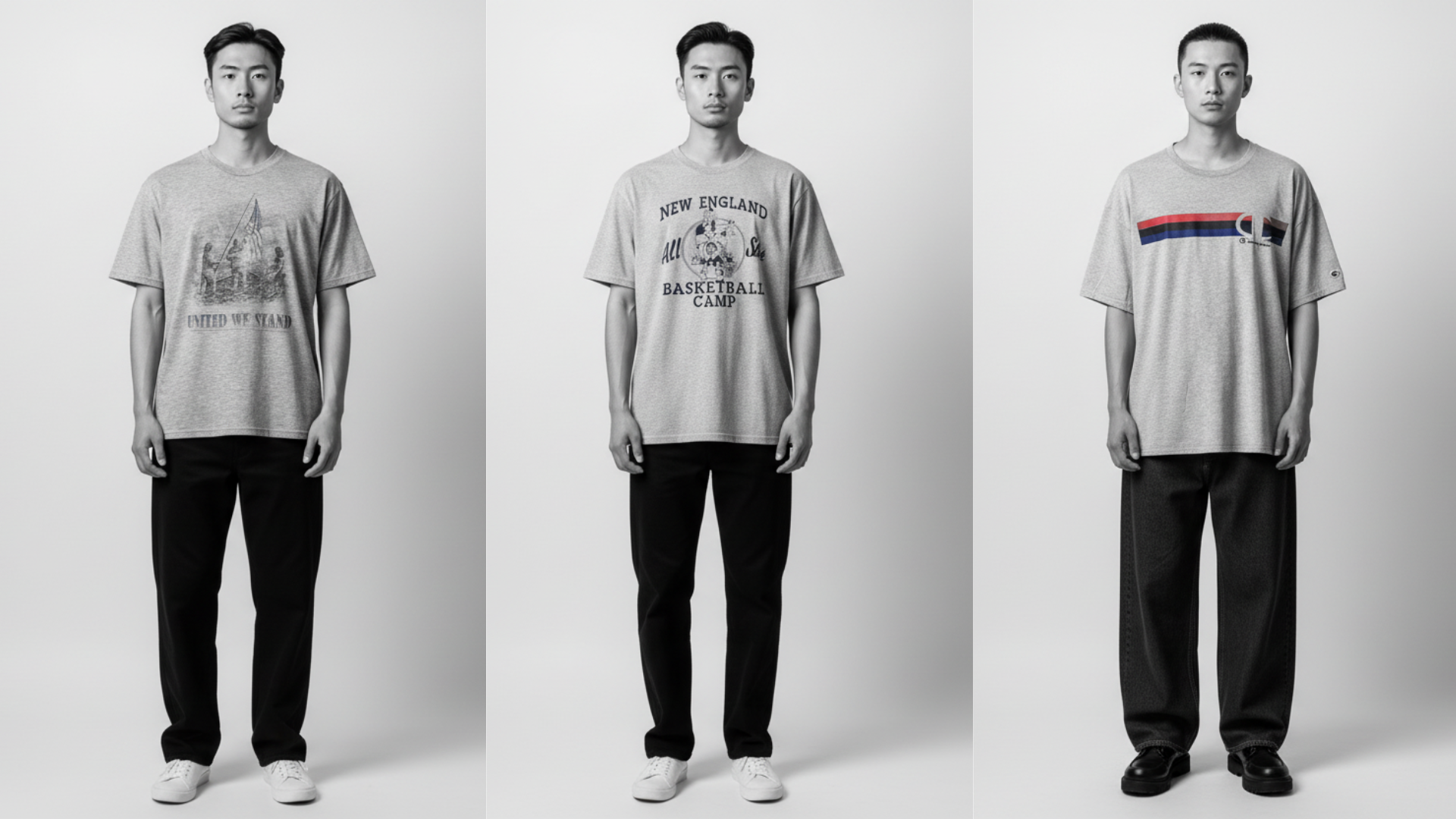 【コーデ紹介】グレーTシャツのサイズ感別コーデ|M・L・2XLで変わる夏の古着スタイル