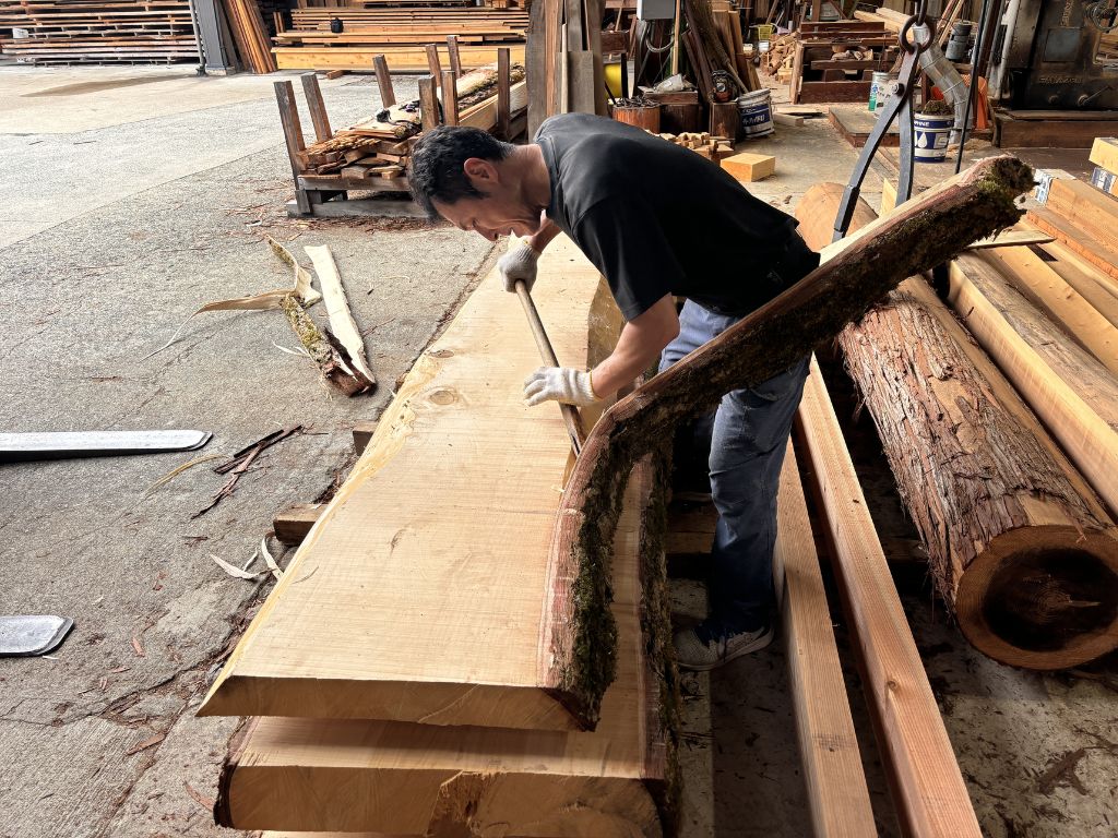 ぎんなんの木 皮むきの様子