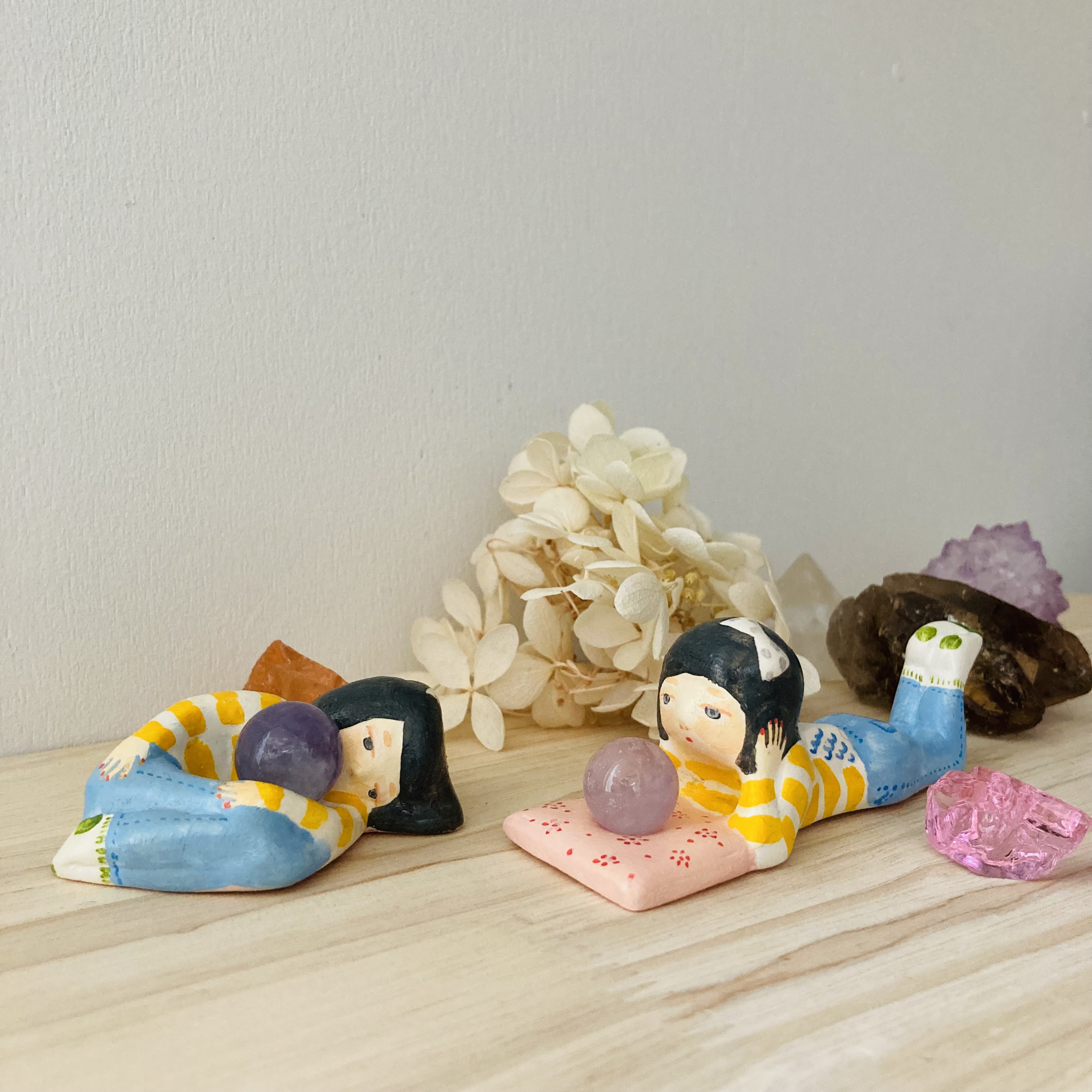 石塑粘土のうに子たち