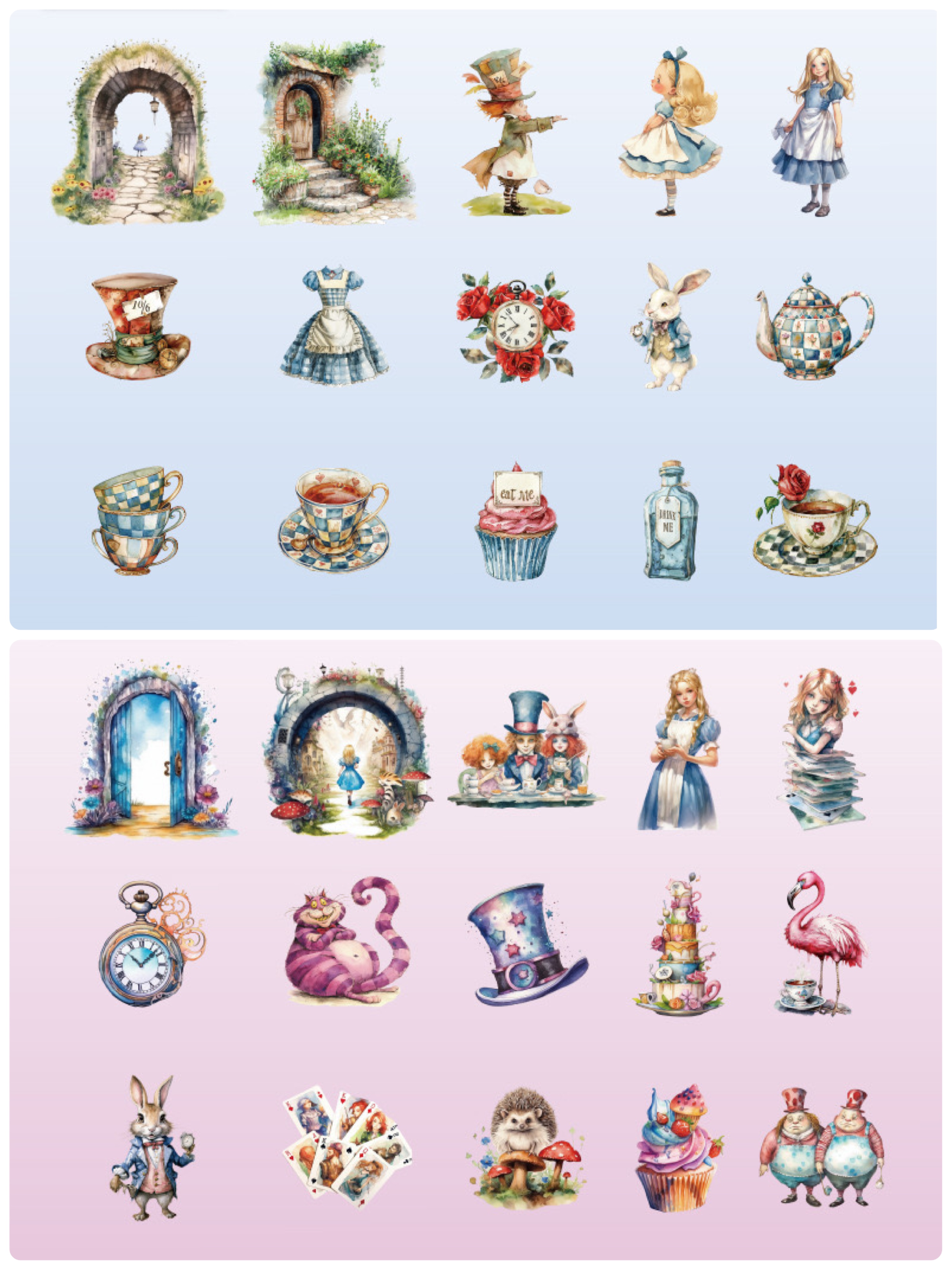 不思議の国のアリス 🍪 ♥️ 🎩 🐰⏱ 👩🏼ステッカー入荷💗