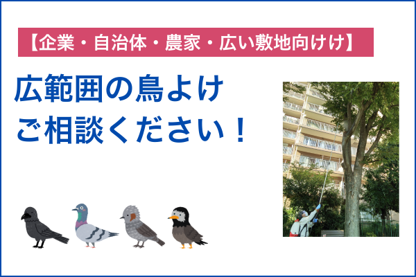 【企業・自治体・農家・広い敷地向け】の鳥よけ、まとめてご相談いただけます！