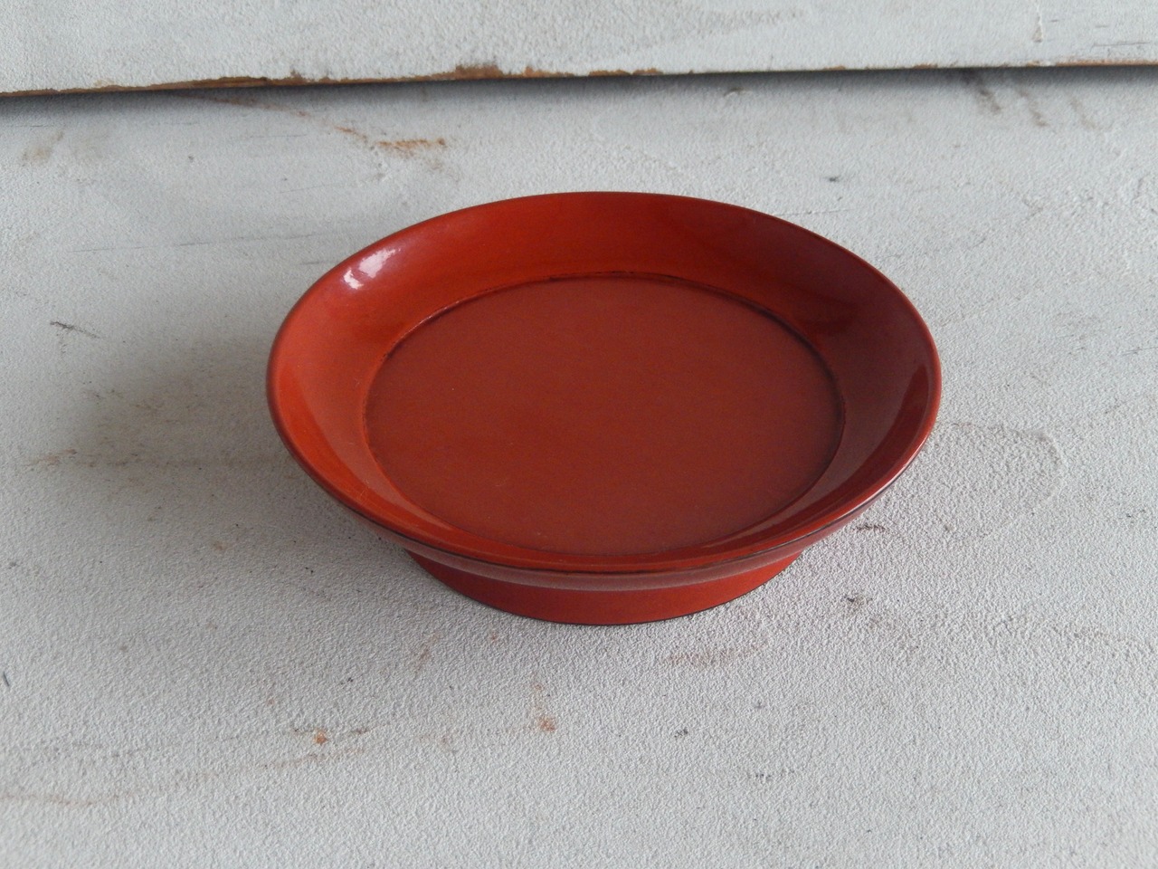 antiques 朱塗 漆器 椿皿