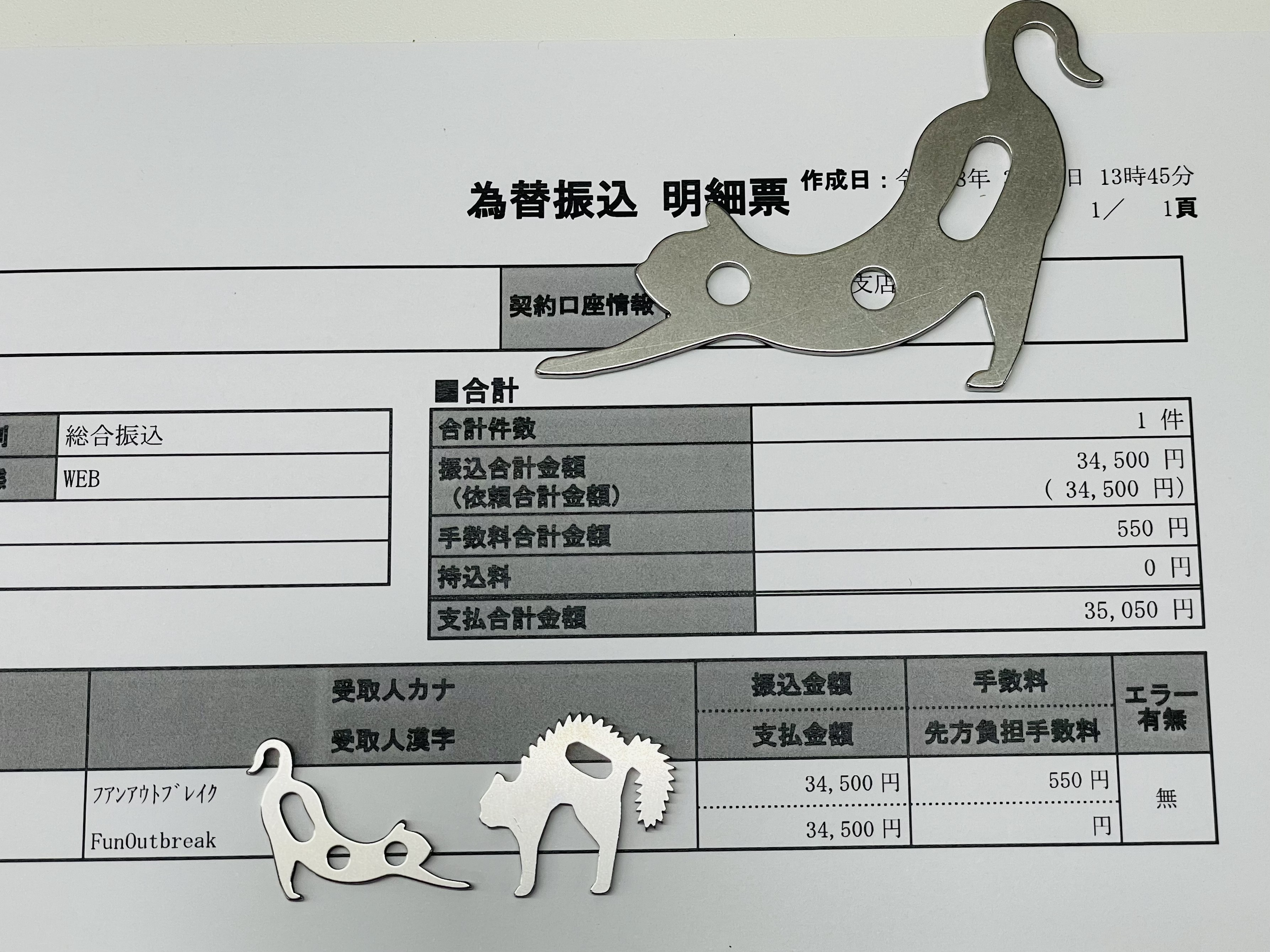 【寄付完了のお知らせ】猫型金具『大福』