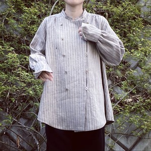 ストライプのシェフブラウスができました。