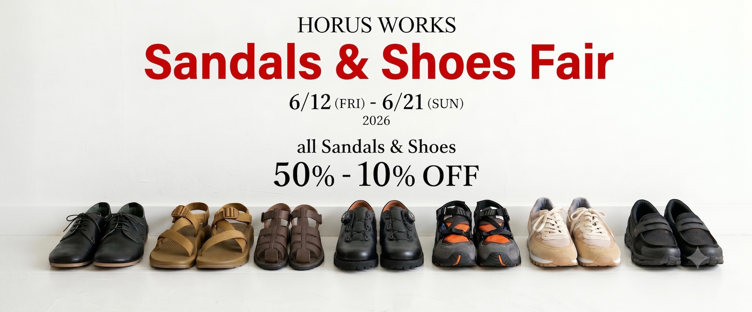 6/12スタート！ 『Sandals & Shoes Fair 』6/21まで