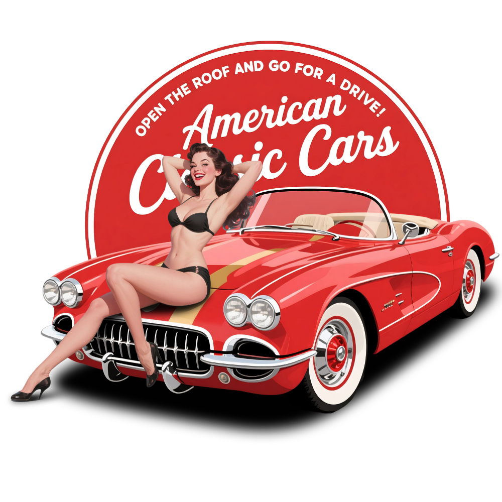 アメ車ファン必見！コルベットC1 Tシャツ新色登場！レトロアメリカンなピンナップガールデザイン