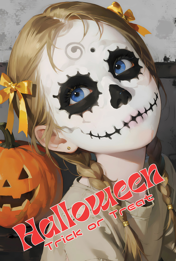 【ハロウィン限定】スカルフェイスガール デザインTシャツ新登場！可愛さとホラーを融合した一枚!