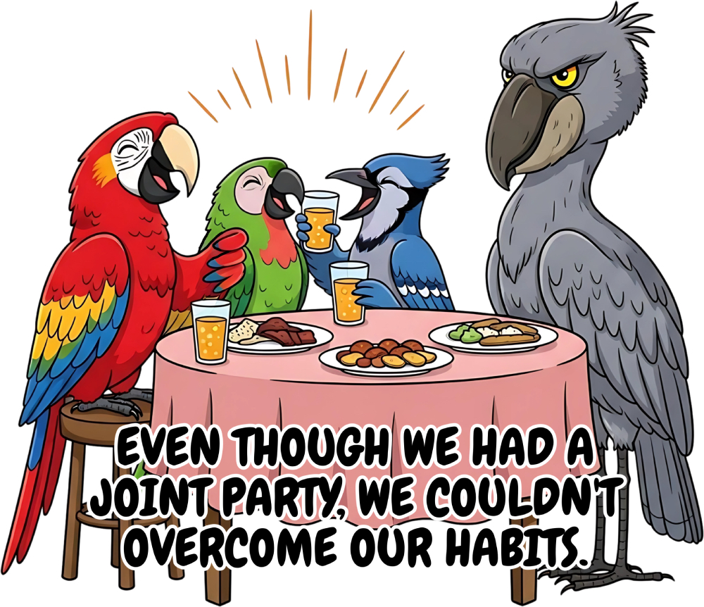 【習性はなかなか変えられない】シュールで可愛い！鳥たちの個性爆発合同コンパTシャツ＆パーカー新発売!