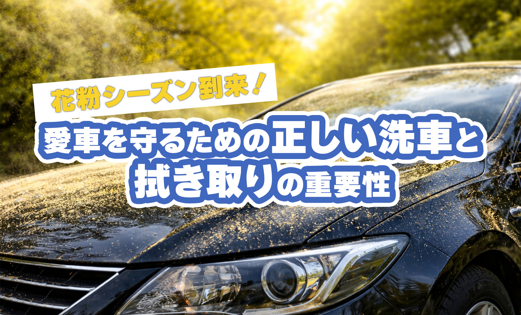 花粉シーズン到来！愛車を守るための正しい洗車と「ふき取り」の重要性