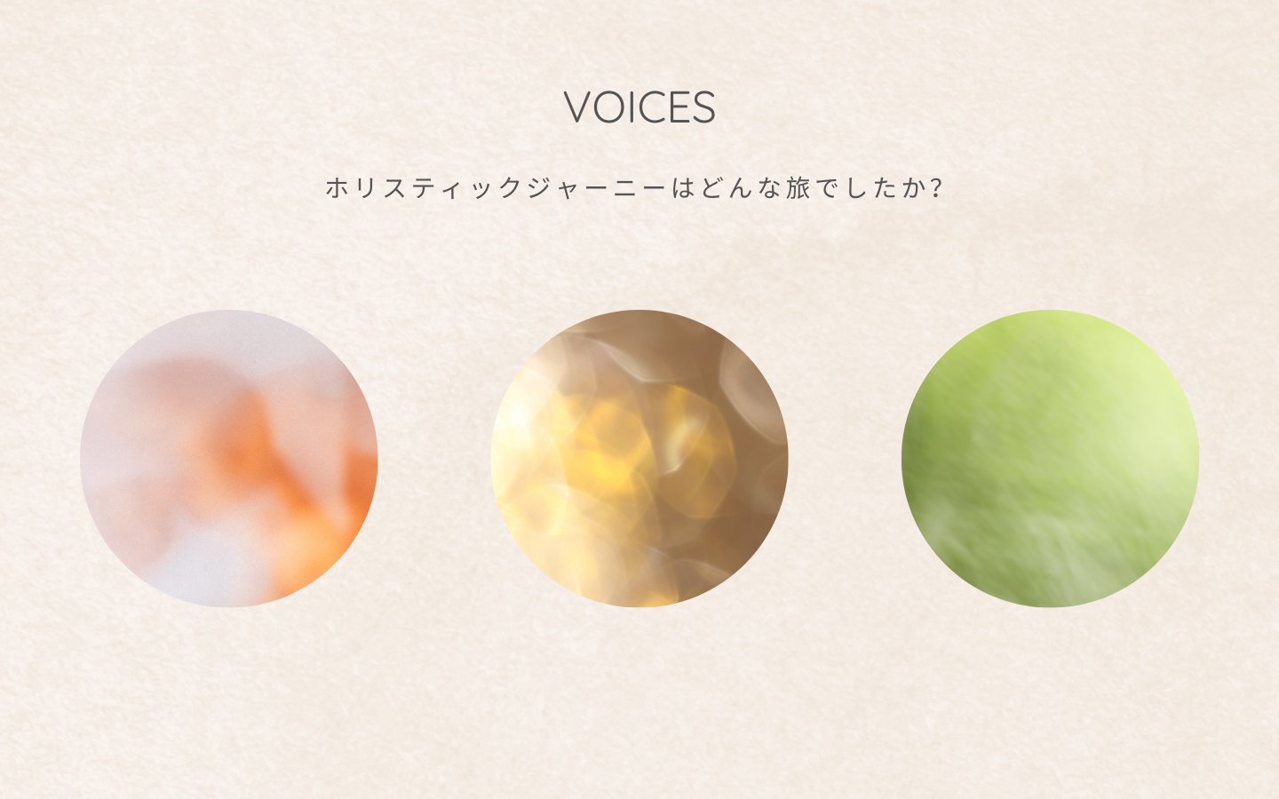 VOICES｜ホリスティックジャーニー参加者の声