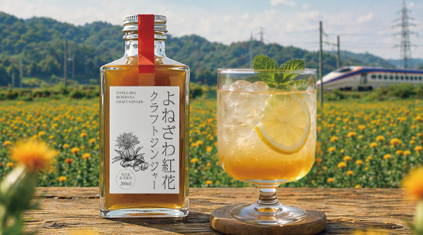 新商品「よねざわ紅花クラフトジンジャー」販売開始しました！